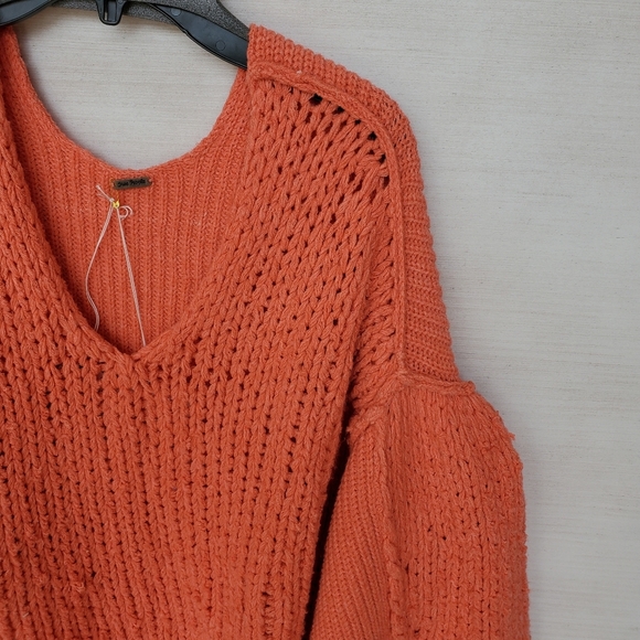 NWT Free People Sea Bright Sweater Orange - Picture 2 of 4